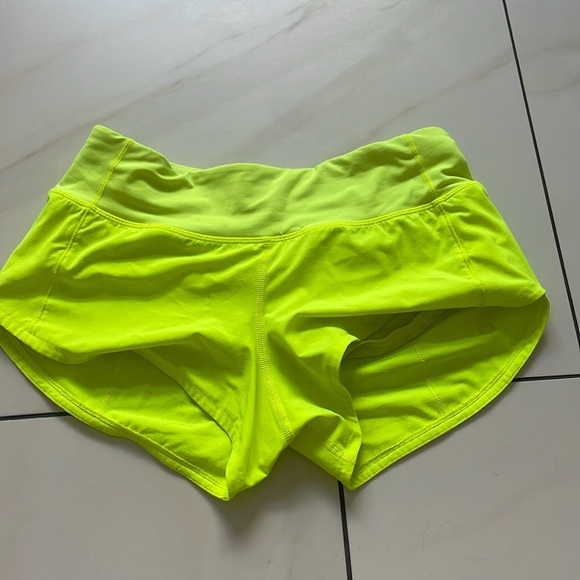 Lime green neon lululemon shorts - Picture 3 of 4